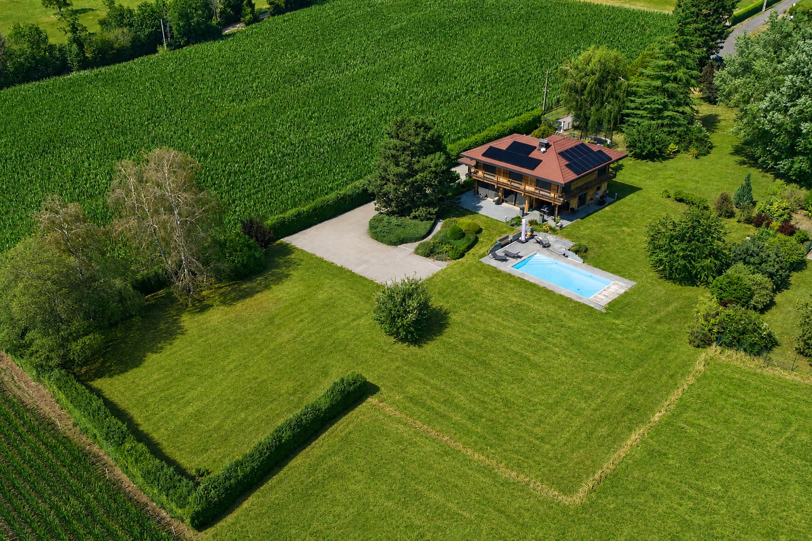 Vue aérienne après le traitement Drone